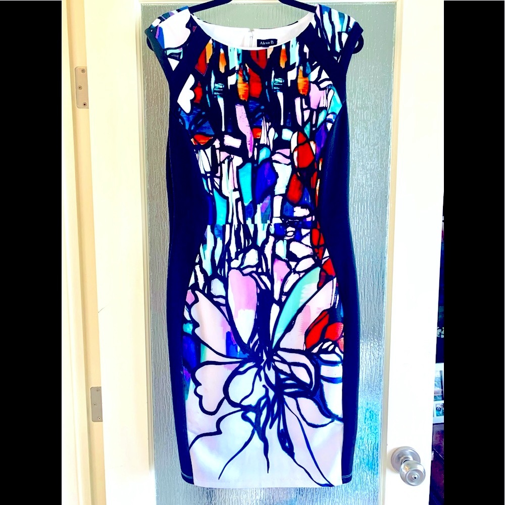 Alexia B Black & multiple colours pattern size 10